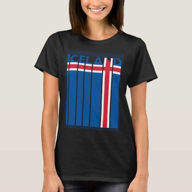Camiseta Iceland Vintage Icelandic Flag Vacation (Frente)