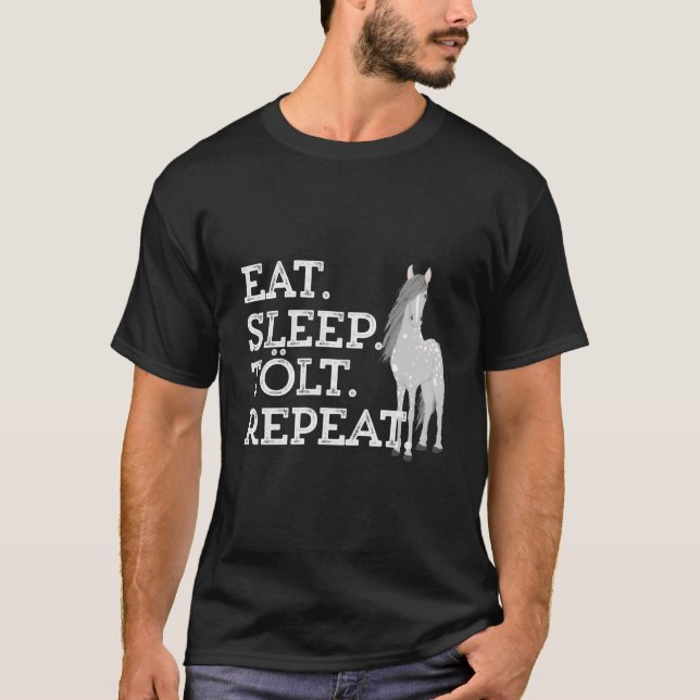 Camiseta Icelandic Horse Saying Eat Sleep Tolt Toy Pony (Frente)