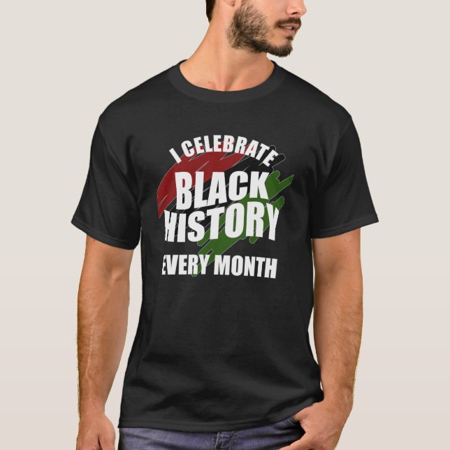 Camiseta Ich caixa schwarz jeden Monat Feiern Black Story (Frente)