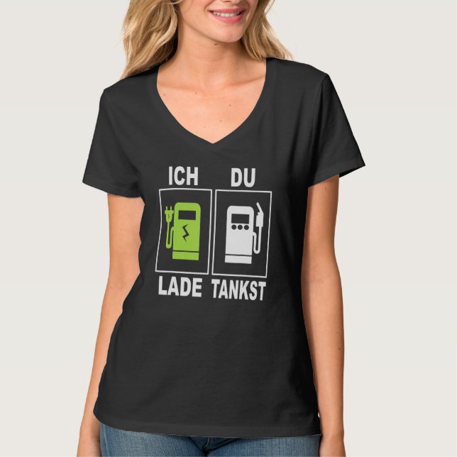 Camiseta Ich Charge Du Tankst ElektroMobility Stat (Frente)