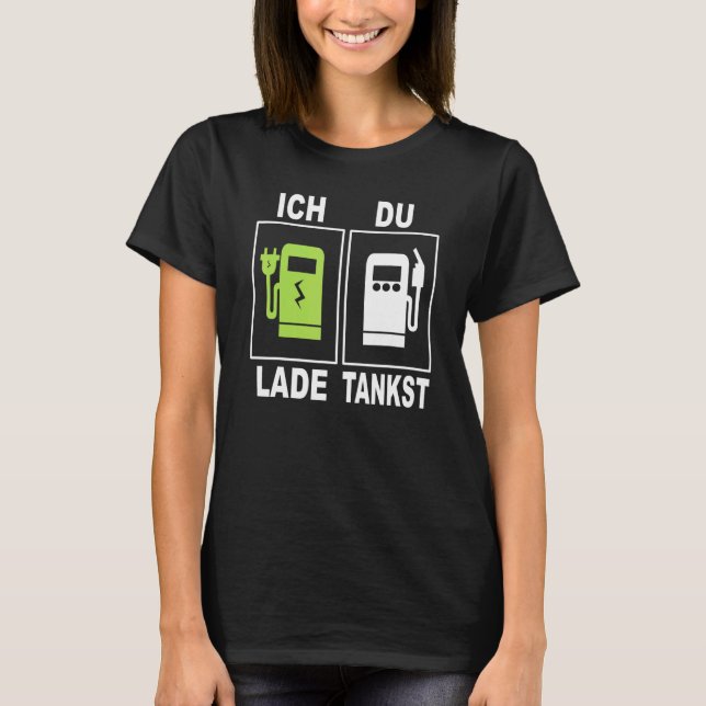 Camiseta Ich Charge Du Tankst ElektroMobility Stat (Frente)