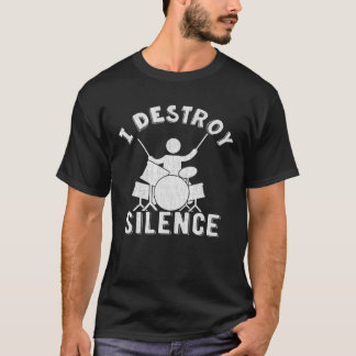 Camiseta Ich Destöre Silence Drum Set Drum Player