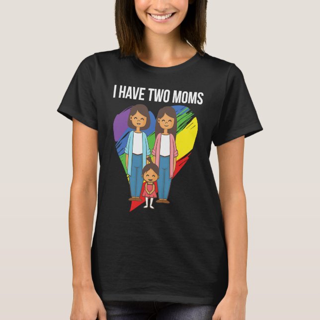 Camiseta Ich habe zwei Mütter Papas Rainbow Family LGBT Mam (Frente)
