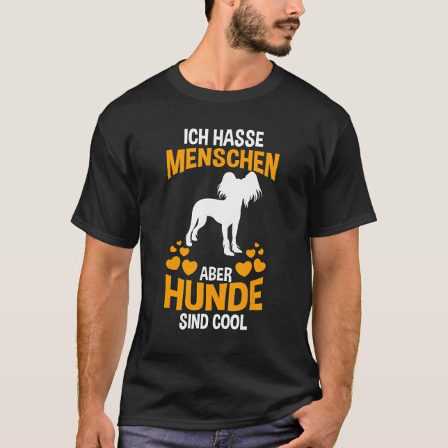 Camiseta Ich hasse Menschen aber Hund tolle (Frente)
