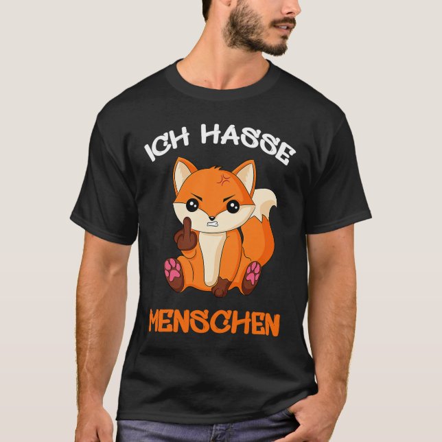 Camiseta Ich hasse Menschen Fox Foxes Fun (Frente)