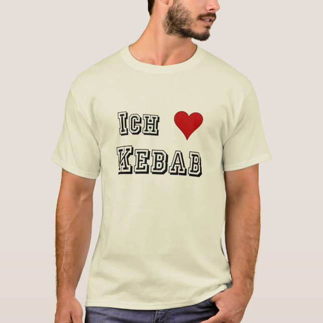 Camiseta Ich Liebe Kebab eu amo o alemão de Deutsche do (Frente)