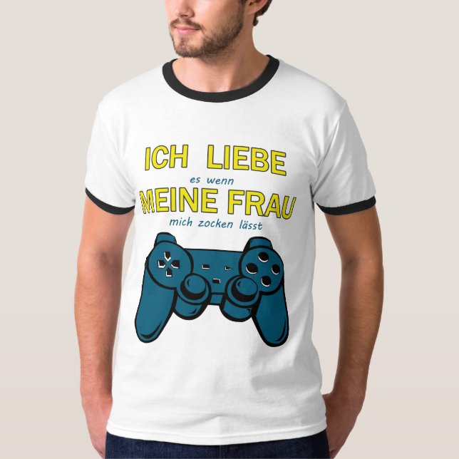 Camiseta Ich liebe meine Frau - Gaming Design (Frente)