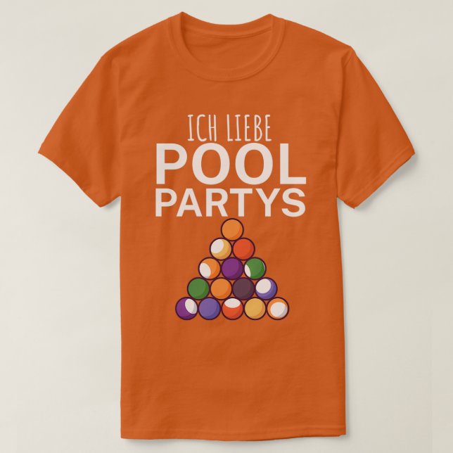 Camiseta Ich liebe piscina Partys Piscina Billard Geschenk  (Frente do Design)