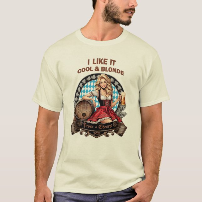 Camiseta Ich mag es kühl und blond  - bayerische Volksfeste (Frente)