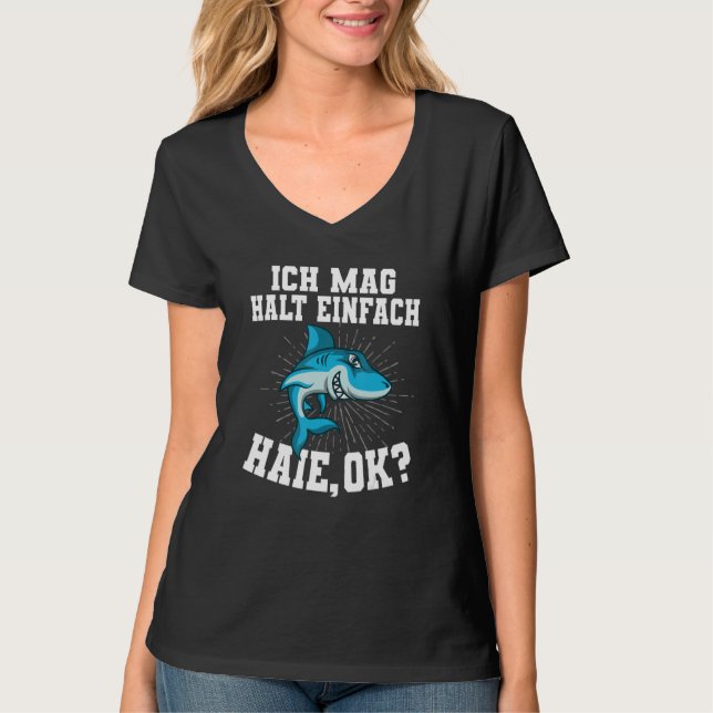 Camiseta Ich Mag Halt Einfach Haie Ok Megalodon Shark (Frente)
