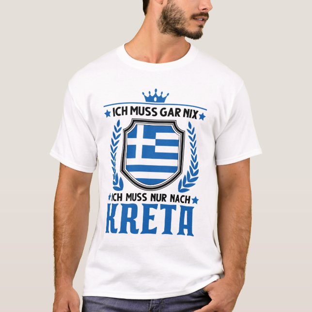Camiseta Ich muss gar nix Ich muss nur nach Kreta Urlaub (Frente)