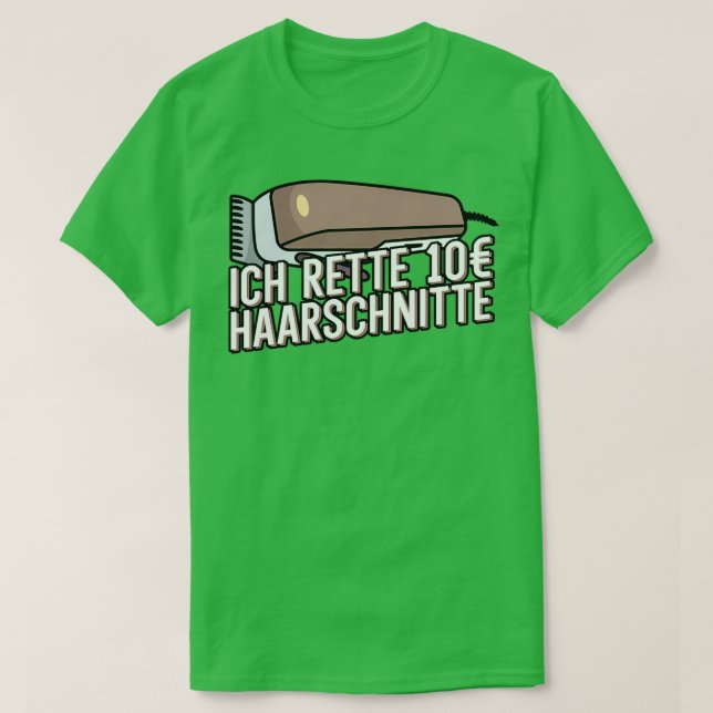Camiseta Ich rette 10 Haarschnitte Herren Friseur Barber Ba (Frente do Design)