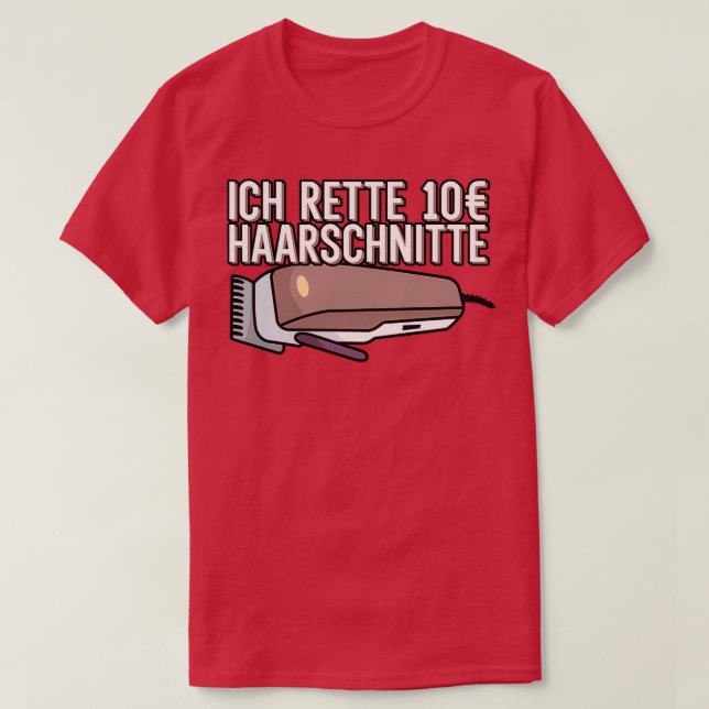 Camiseta Ich rette 10 Haarschnitte Herren Friseur Barber Ba (Frente do Design)