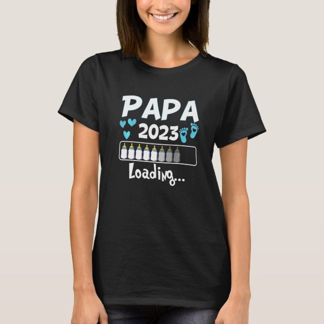 Camiseta Ich Werde Papa Loading 2023 Baby Announcement Boy  (Frente)
