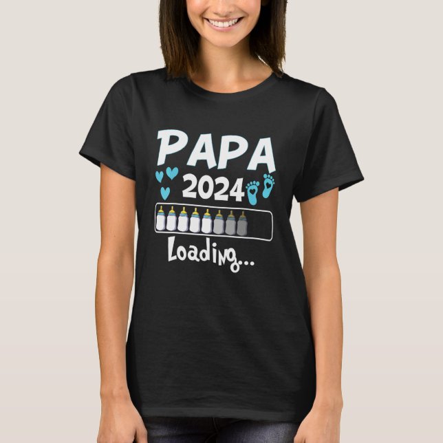 Camiseta Ich Werde Papa Loading 2024 Baby Announcement Boy  (Frente)