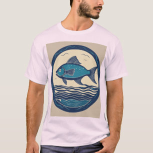 Camiseta Ichthys minimalista e T-Shirt cristã fluvial