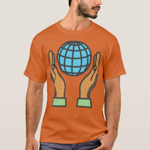 Camiseta Ícone Ambiente Mundial na Palma das Mãos