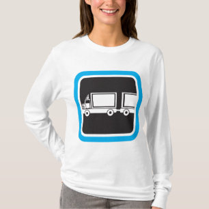 Camiseta Ícone Azul de Caminhão e Reboque