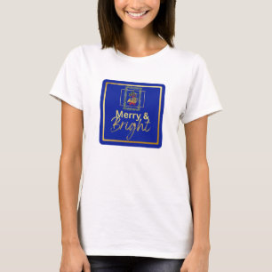 Camiseta Ícone Azul Real de Natal de Trompa Francesa Elegan