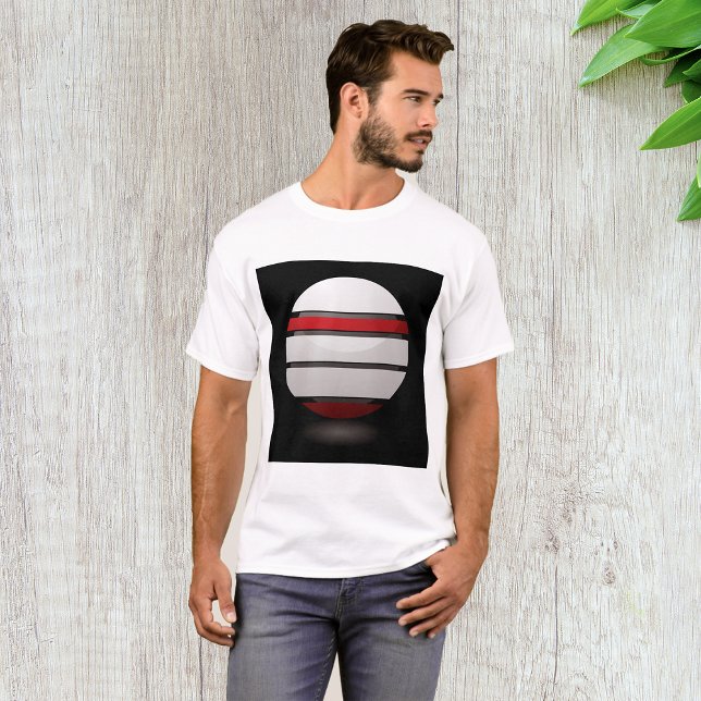 Camiseta Ícone Branco E Vermelho Linguado Mens T-Shirt (Criador carregado)
