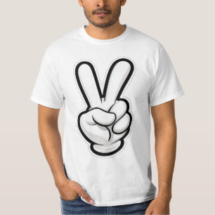 Camiseta Ícone Clássico do Símbolo da Paz com a Mão