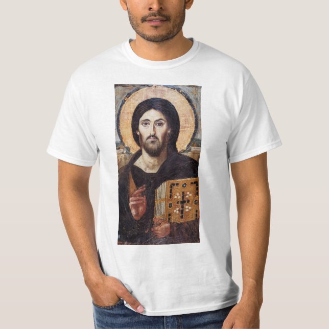 Camiseta Ícone Cristão de Jesus Cristo Pantocrator (Frente)