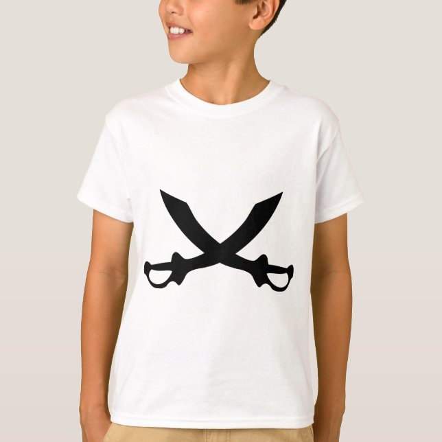Camiseta ícone da espada do saber do pirat (Frente)