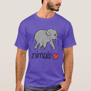 Camiseta Ícone de amigo do coração de animais elefante