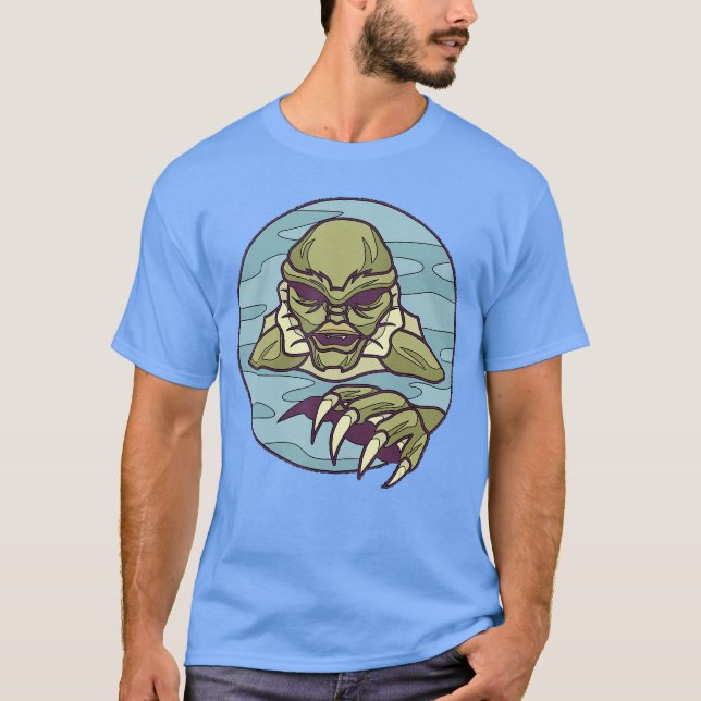 Camiseta Ícone de Arte de Monstro de Horror da Criatura de  (Frente)