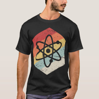Camiseta Ícone de átomo de ciência retrô amigo