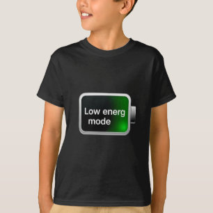 Camiseta Ícone de Bateria Modo de Baixa Energia Gráfico Dig
