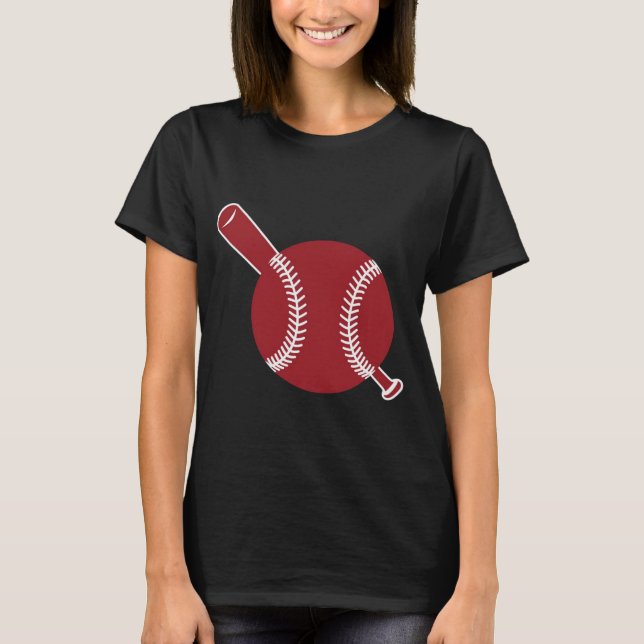 Camiseta Ícone de beisebol e Bat (Frente)