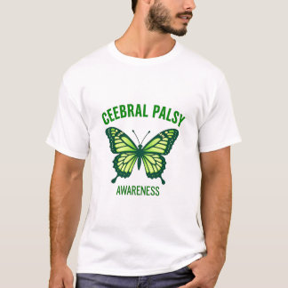 Camiseta Ícone de borboleta verde para a consciência parale