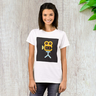 Camiseta Ícone de Câmera de Filme Equipamento de Filme Mini