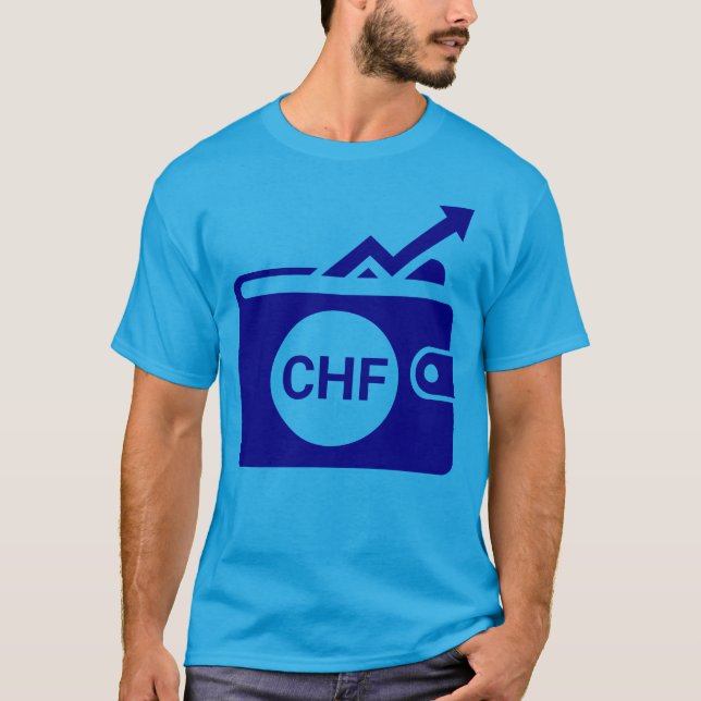 Camiseta ícone de carteira de moeda Franco Suíço CHF (Frente)
