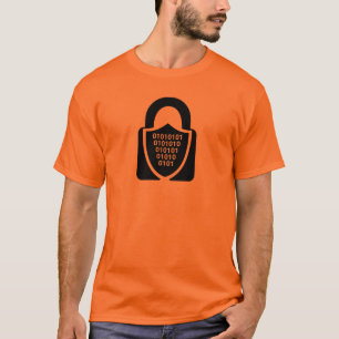 Camiseta Ícone de Cifra de Ciber Segurança Circular Azul
