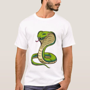 Camiseta ícone de cobra esboço de personagem de desenho ani