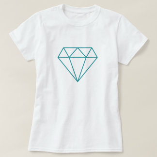 Camiseta ícone de contorno de mar azul diamante