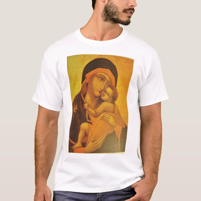 Camiseta Ícone de Lady Theotokos - Ortodoxo Oriental (Frente)