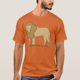 Camiseta ícone de leão animal predador família marrom