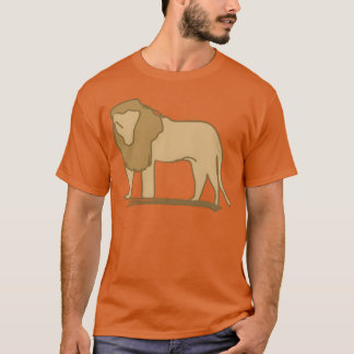 Camiseta ícone de leão animal predador família marrom
