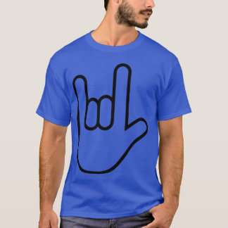 Camiseta ícone de mão de rock