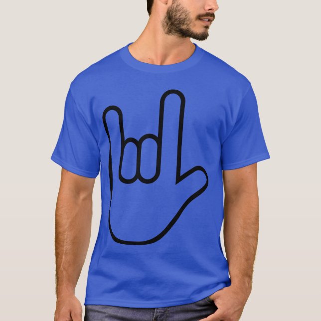 Camiseta ícone de mão de rock (Frente)