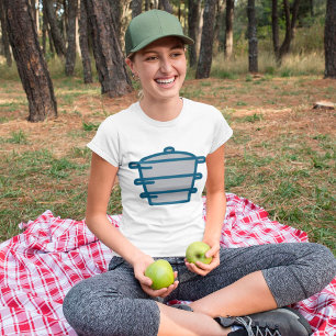 Camiseta Ícone de Panelas de Cozinha Empilhadas