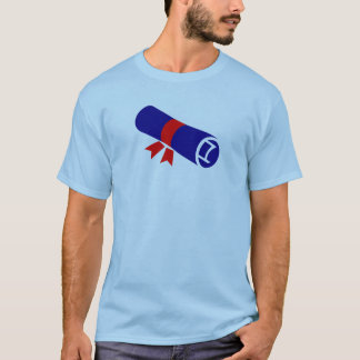 Camiseta Ícone de Pergaminho de Formatura Azul Marinho com 