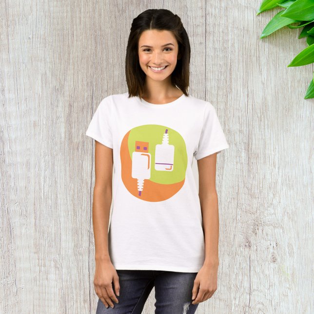 Camiseta Ícone de Plugue USB (Criador carregado)