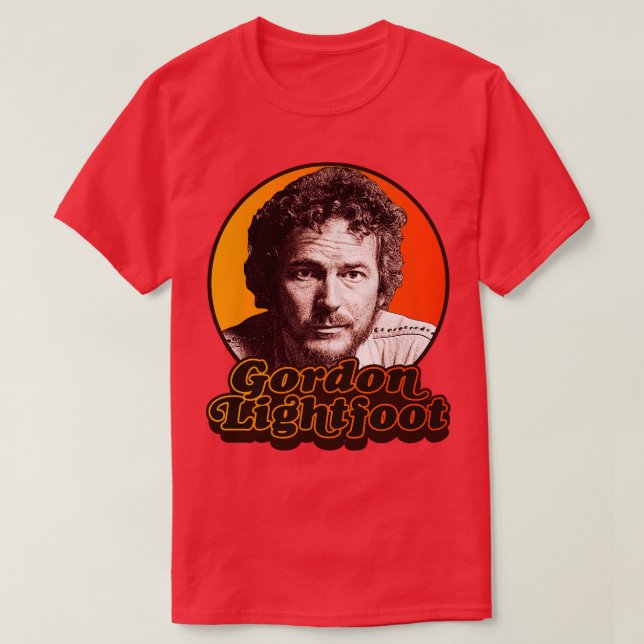 Camiseta Ícone de Rock Folk Retro do Gordon Lightfoot (Frente do Design)
