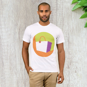 Camiseta Ícone de Sacola de Compras Moderna Minimalista Var