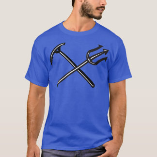 Camiseta Ícone de Trident e Ax de Gelo nas Montanhas Cruzad