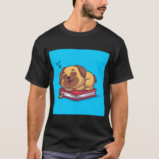 Camiseta Ícone de Vetor de Desenho Animado de Cachorro Pug 